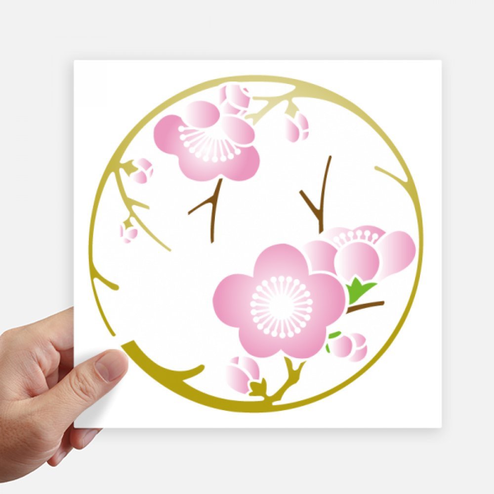 Autocollant carré Japon Sakura rose de 20 cm pour la décoration personnalisée