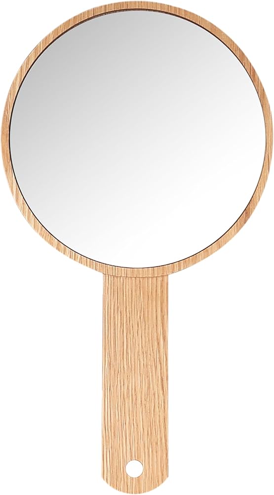 Amazon.co.jp: 手鏡大 ハンドミラーおしゃれ,オーク製卓上鏡ハンド 鏡