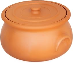 Hakan Handmade Clay Pot with Lid, Natural Unglazed Earthen Cookware, Terracotta Pot, Casserole Dish, Rice Cooking, Clay Pot, Terracotta Pan, Korean, Indian, Mexican Dish, Large, 7.6 Quarts (7.2 L)