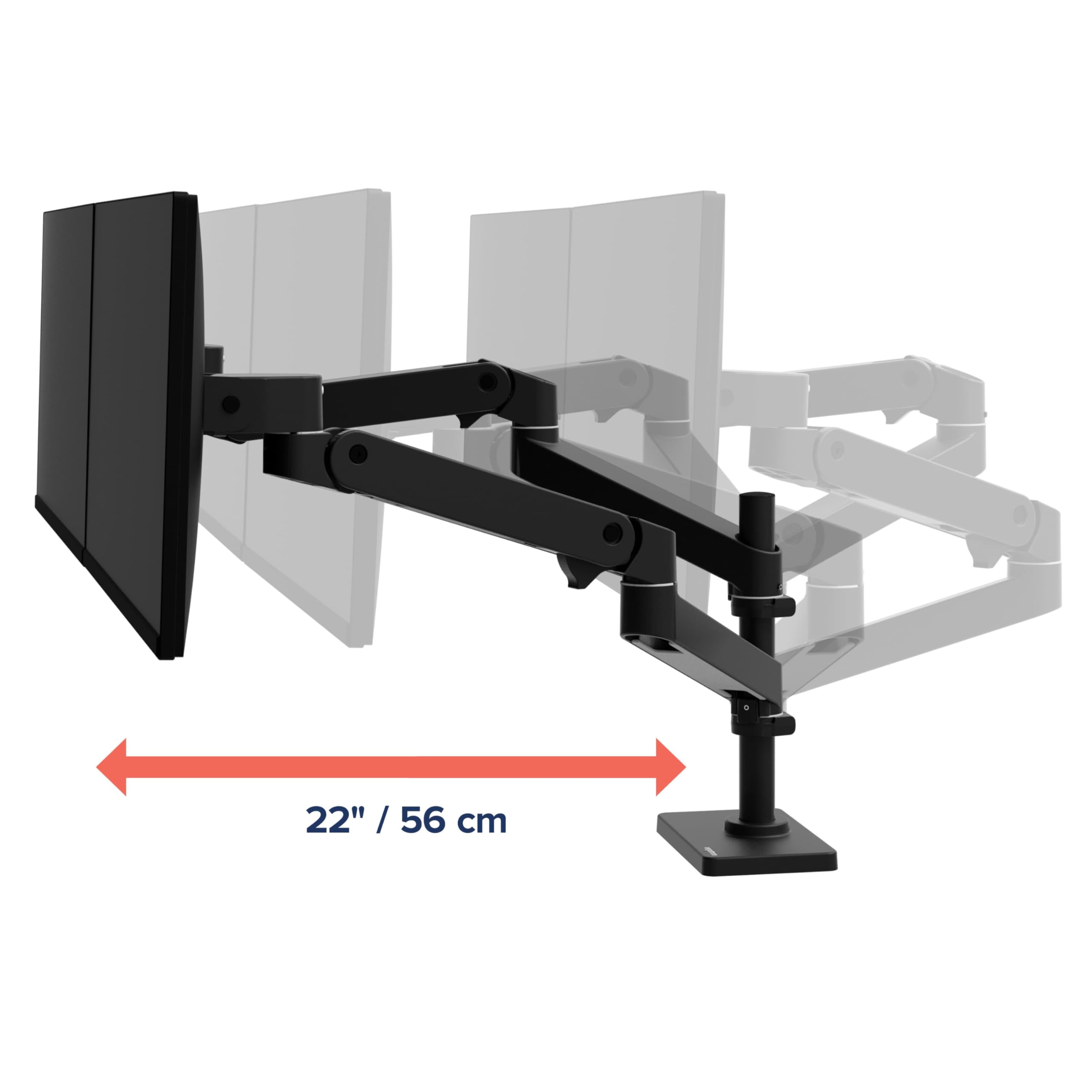 Ergotron Lx Pro Series 45-690-292 Supporti A Parete Per Tv 68,6 Cm [27] Scrivania Nero (lx Pro Arm Dual Display - Stacking Wcb)