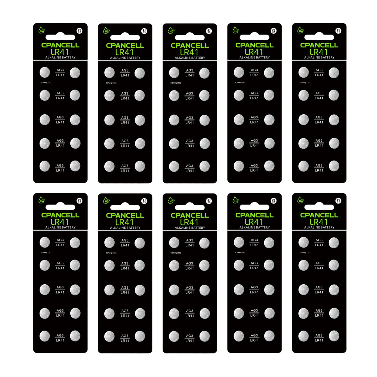 100 Pack LR41 Batteries, AG3 L736 392 384 192 SR41SW 3 V384 V392 D384 D392 280-13 Premium Alkaline Battery 1.5V Button Coin Cell Batteries