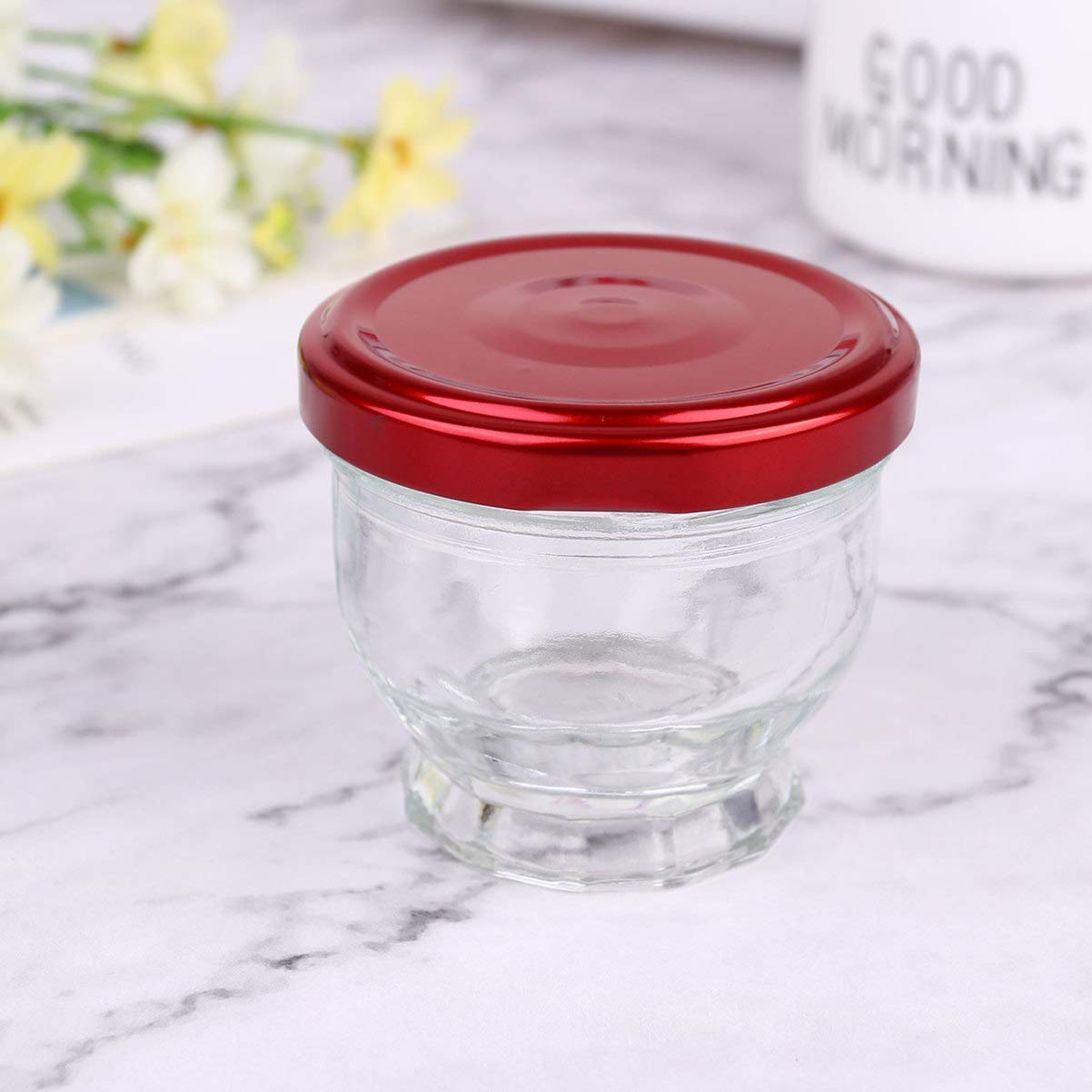 Ciieeo Cute Mini Honey Jars 4 Pack Glass Dessert Jars Lids Ideal for Pudding Yogurt and Small Portion Storage