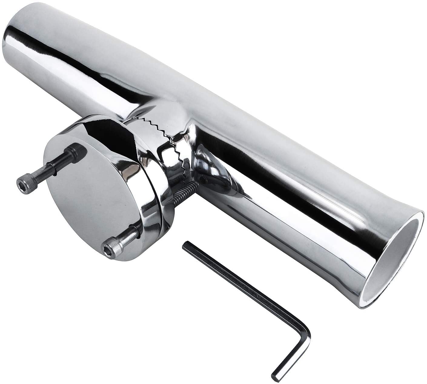 Stainless Steel Clamp on Rod Holder Tournament Style for Rails 7/8" to 1", Boat Marine Fishing Rod Holder