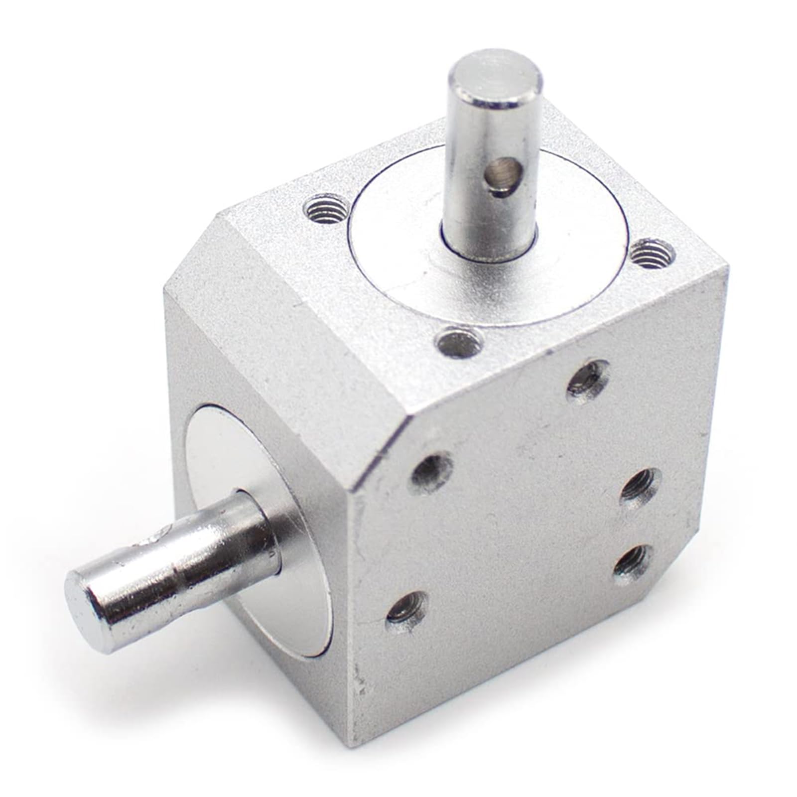Mini riduttore conico ad angolo retto, 1 modulo 20 denti, angolo di 90°, sterzo con doppio albero, rapporto di velocità 1:1