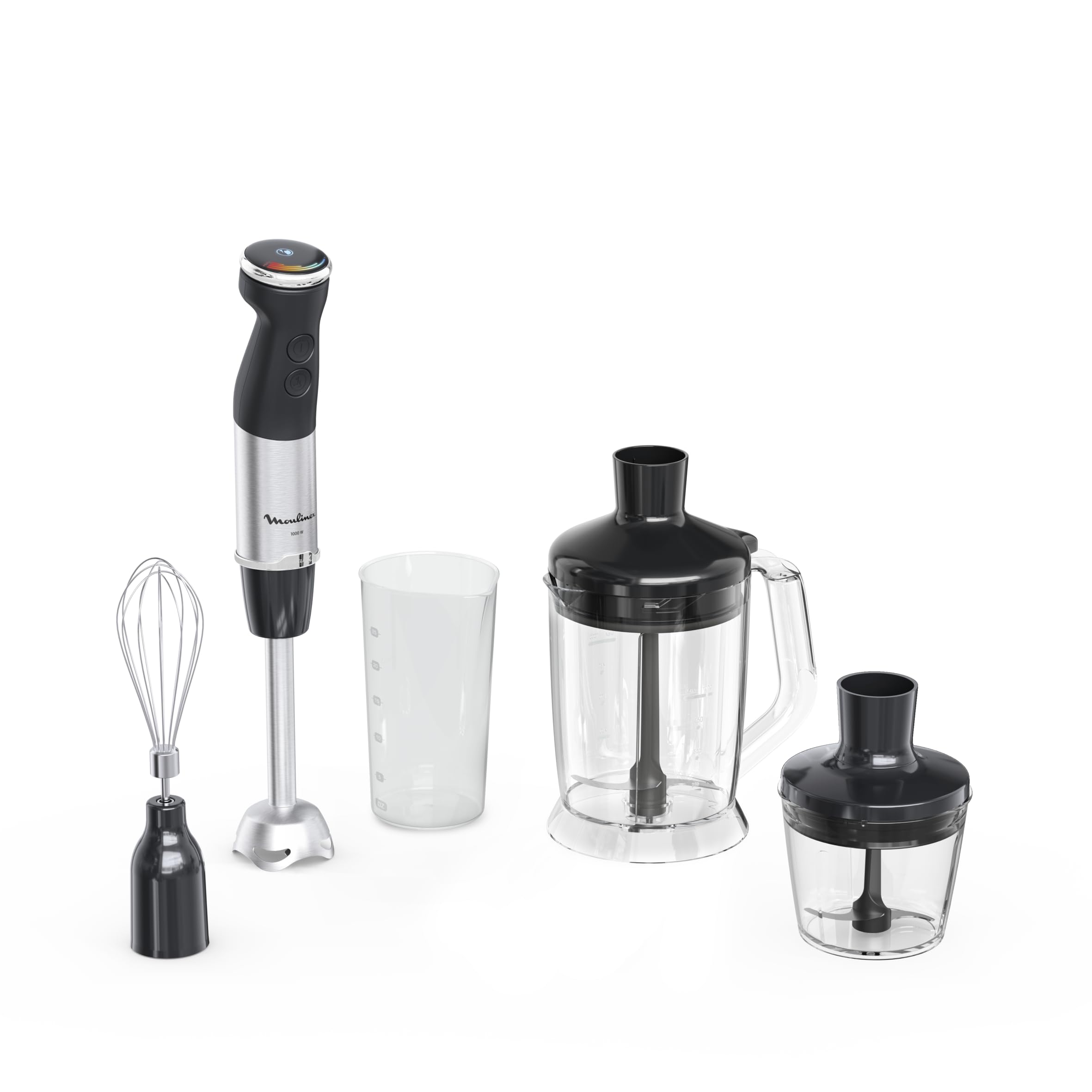 Moulinex Quickchef+ - Batidora de mano de 1000 W, cuchillas con tecnologÃa Powelix, accesorio batidor picador XL 5 en 1, modo silencioso, 2 velocidades variables, DD67L810