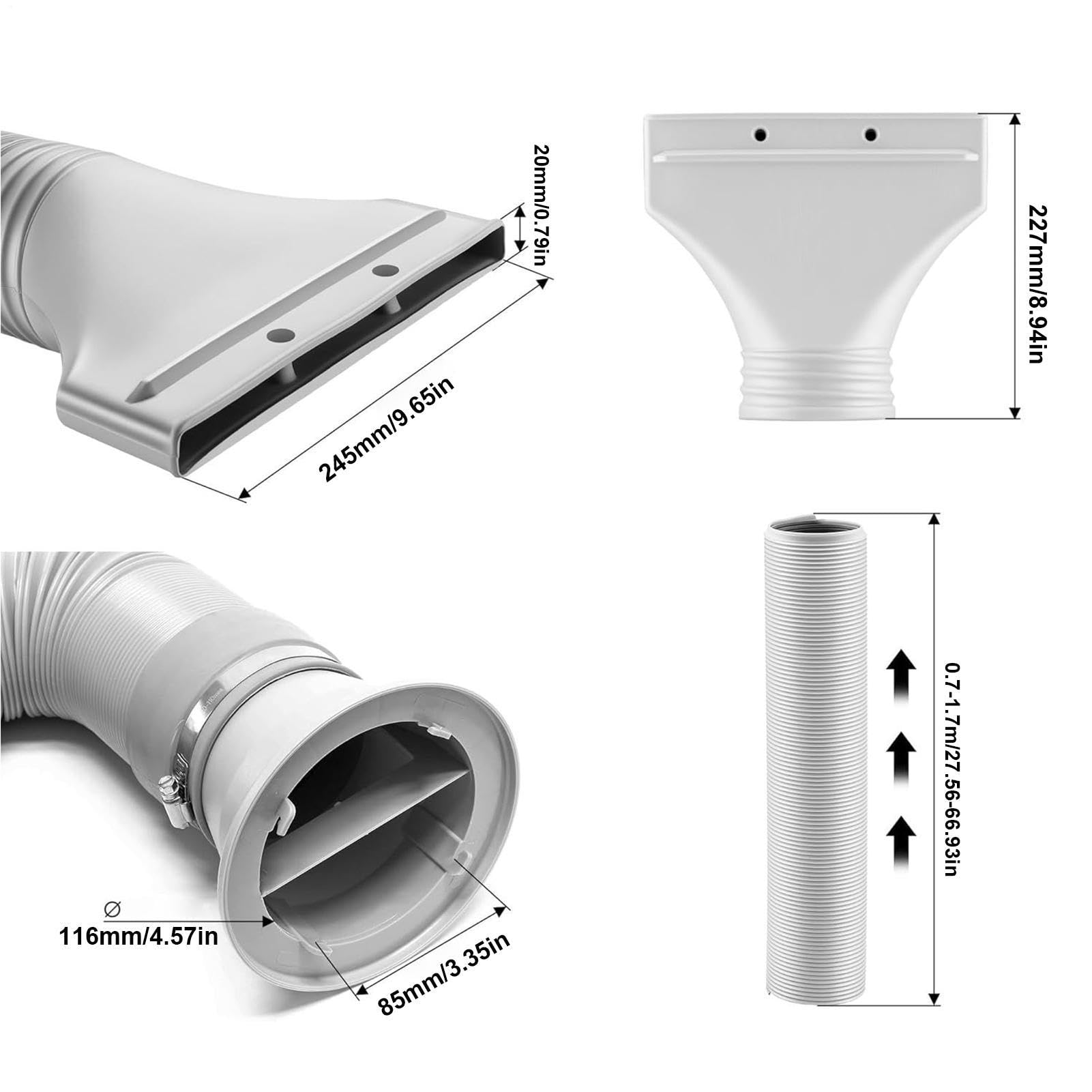 Fenster-Klimaanlagen-Set – Solides Weißes PVC, Heißluftauslass-Adapter, Extra Langer Verlängerungsschlauch, Hält Ihren Raum Wirklich Schnell Kühl | Um Den Sommer Im Home-Office-Schlafzimmer Abzukühlen