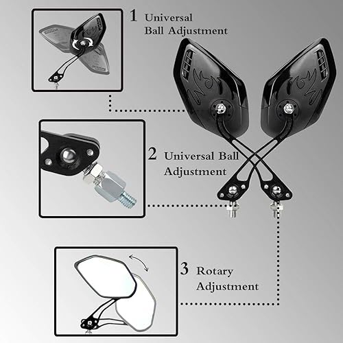 Miniatura 4 de Nakazawa Espejos de bicicleta para bicicletas eléctricas, paquete de 2 espejos de bicicleta, espejo retrovisor para manillar, espejos de bicicleta