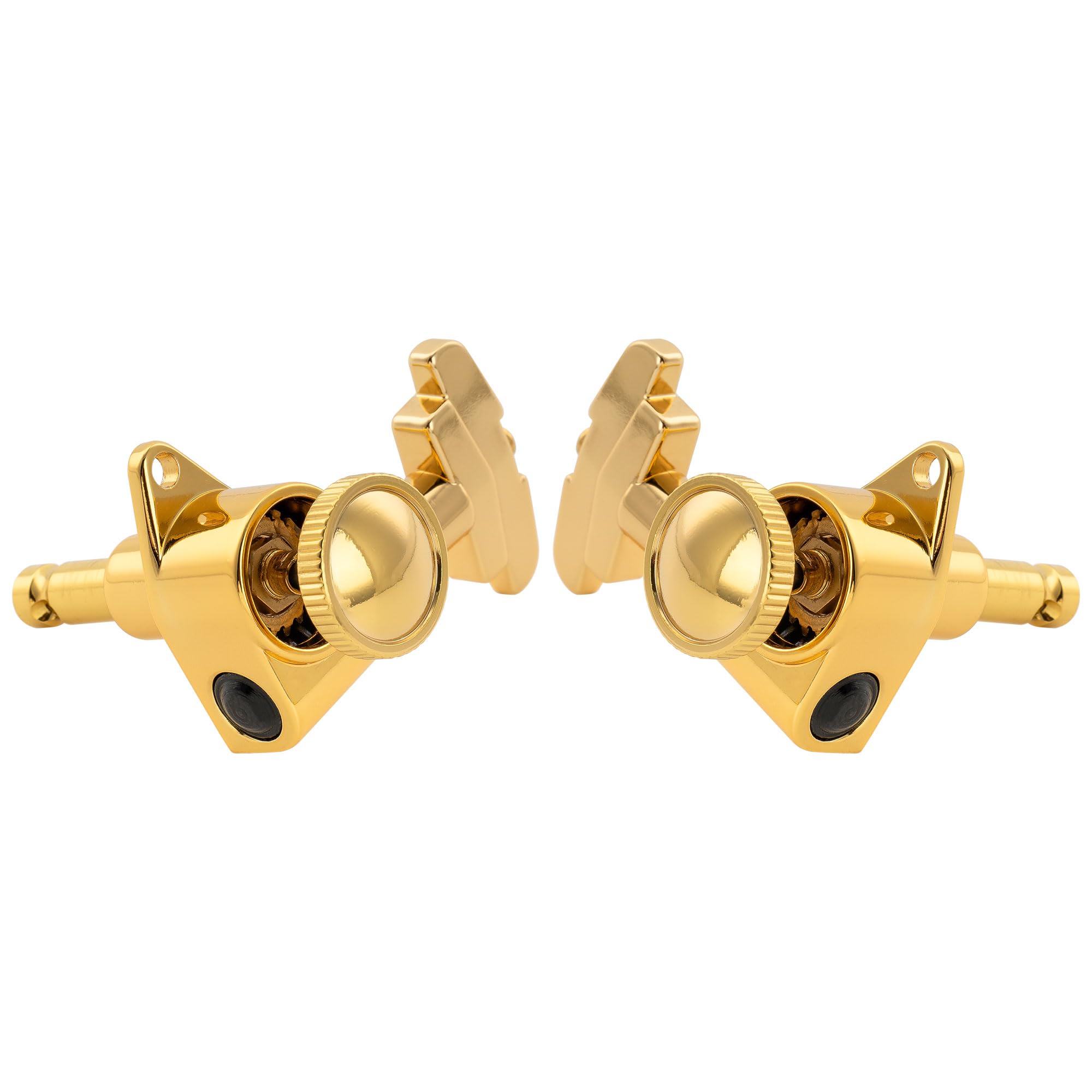 Musiclily Pro R18K 3R3L Clavijas de Afinación Bloqueo 18:1 Ratio Clavijeros Bloqueantes con Botón GR para Guitarra Eléctrica Acústica, Dorado