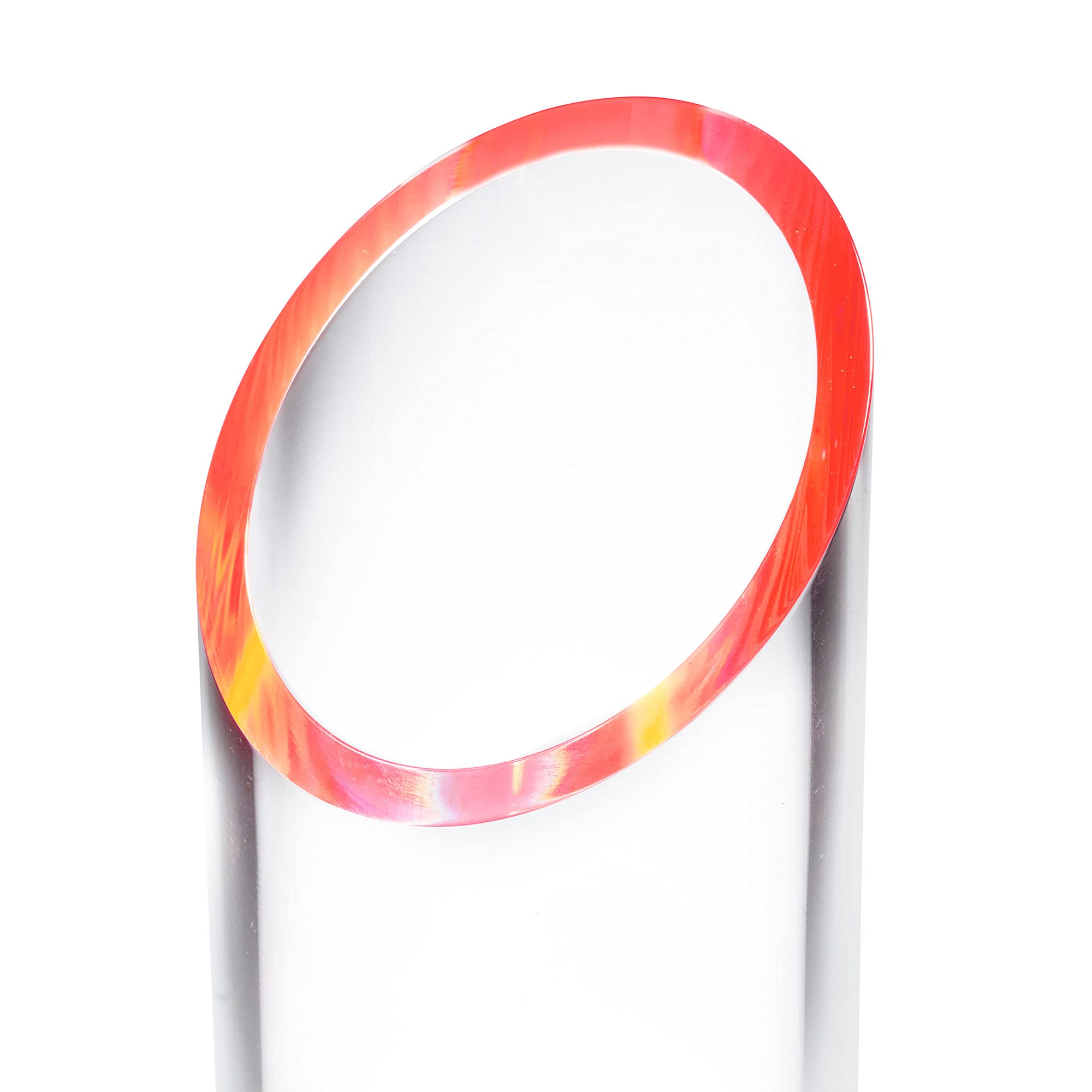 Acrylic Pen Holder - Neon Tangerine Cylinder Desk Organizer For Office & Home