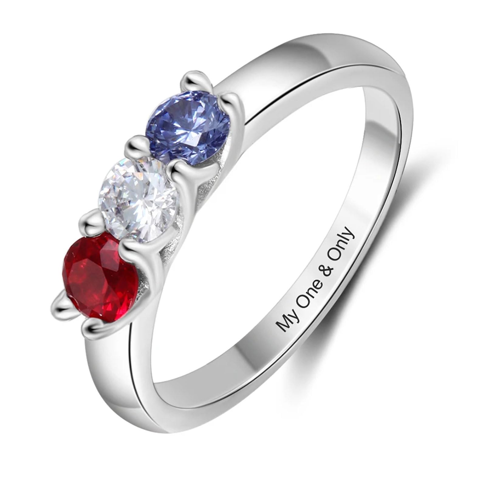 Mothers Day Gifts 10K 14K 18K Solid Gold Customized Mom Ring 2-4 Birthstones Personalized Family Names Ring Jewelry Gifts for Mothers Wife Mom
