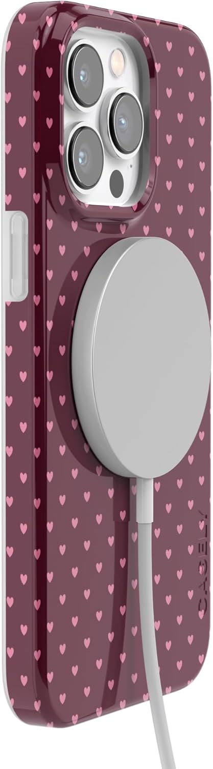 Casely iPhone 14 Pro Max Case | Heart Noir | Tiny Hearts | Compatible with MagSafe | Classic Ultra Slim Design