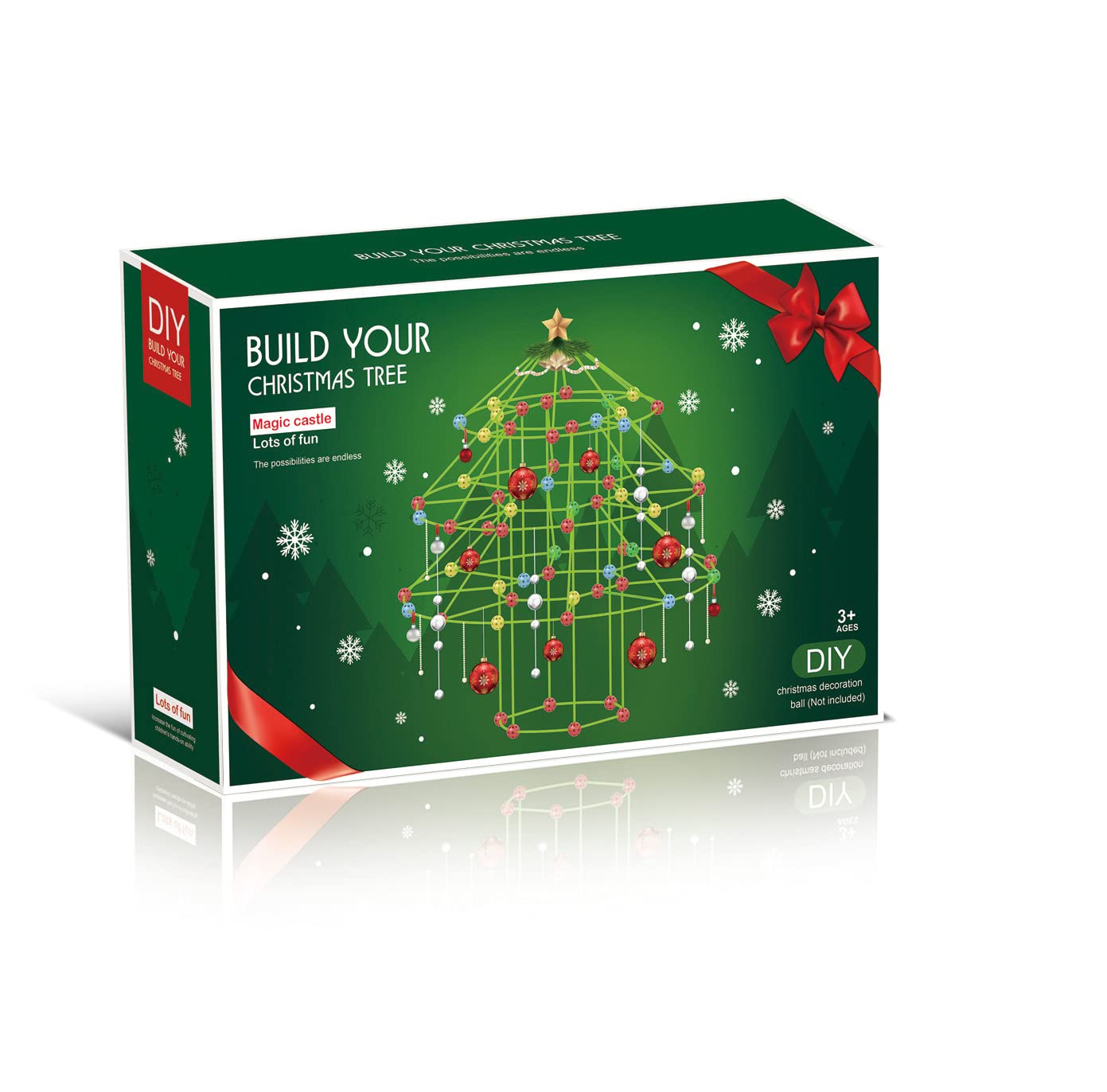 ROYAL POLAR Christmas tree Christmas gift fort Building Kit Gifts STEM Fort Builder Toys indoor Outdoor Toys for Kids 5 6 7 8 9 10 11 12 Magic Forts DIY Building Toys