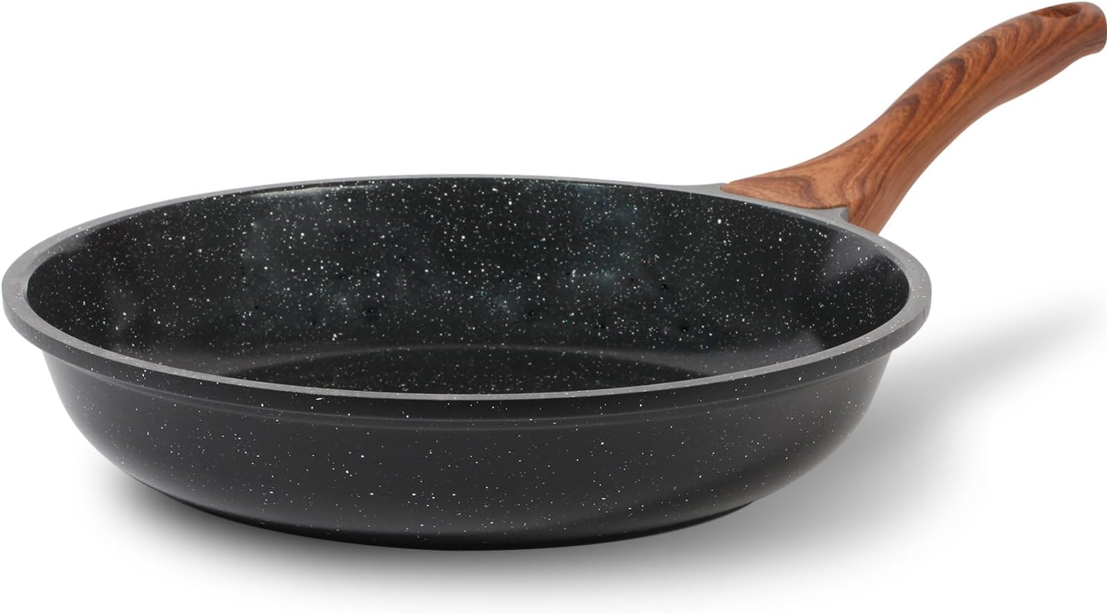 Nonstick Ceramic Frying Pan Skillet, Non-Toxic Egg Omelette Kitchen Cooking Pans Compatible with All Stovetops (Gas, Electric & Induction), PTFE & PFOA Free (Black, 8'')