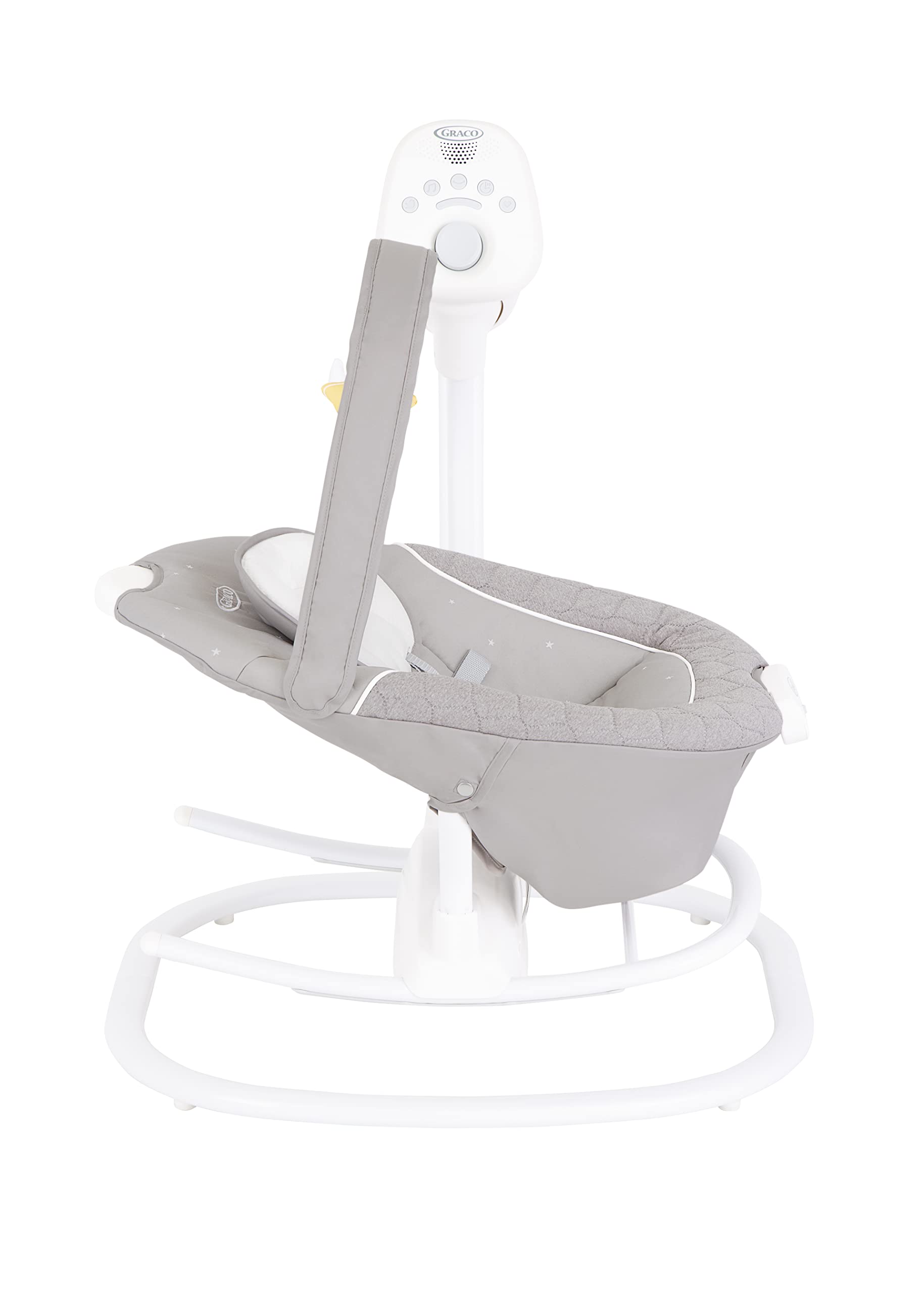 Graco SoftSway™ 2 in 1 elektrische Babyschaukel und Wippe, Starlight | Ab Geburt bis ca. 9 Monate (9 kg), sanft und leise, abnehmbare Sitzeinheit, 10 Musikvarianten und 5 Naturgeräusche