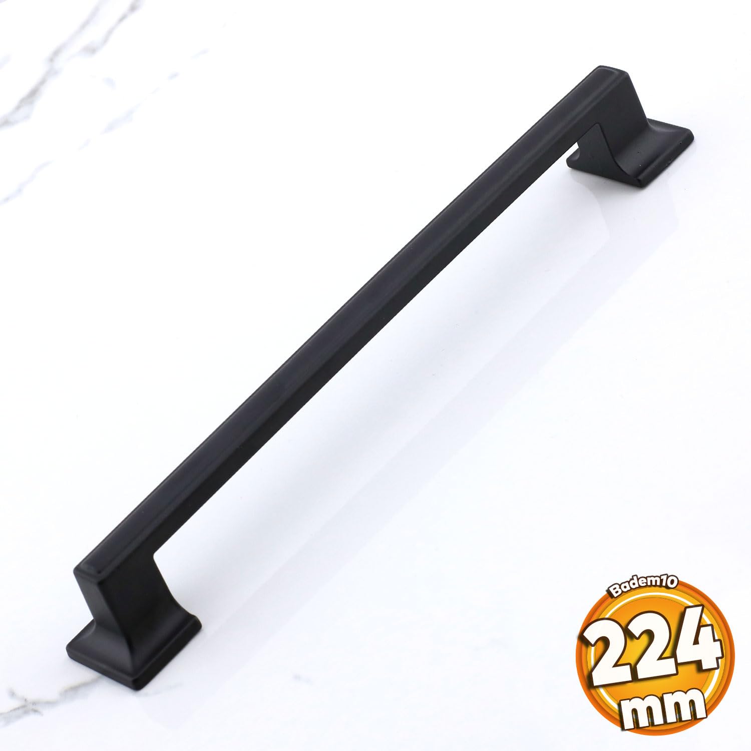 Badem10 Gama 224 mm Siyah Kulp Metal Mobilya Çekmece Dolabı Mutfak Dolap Kulpları Kapak Kulbu Kulpu 22.4 cm