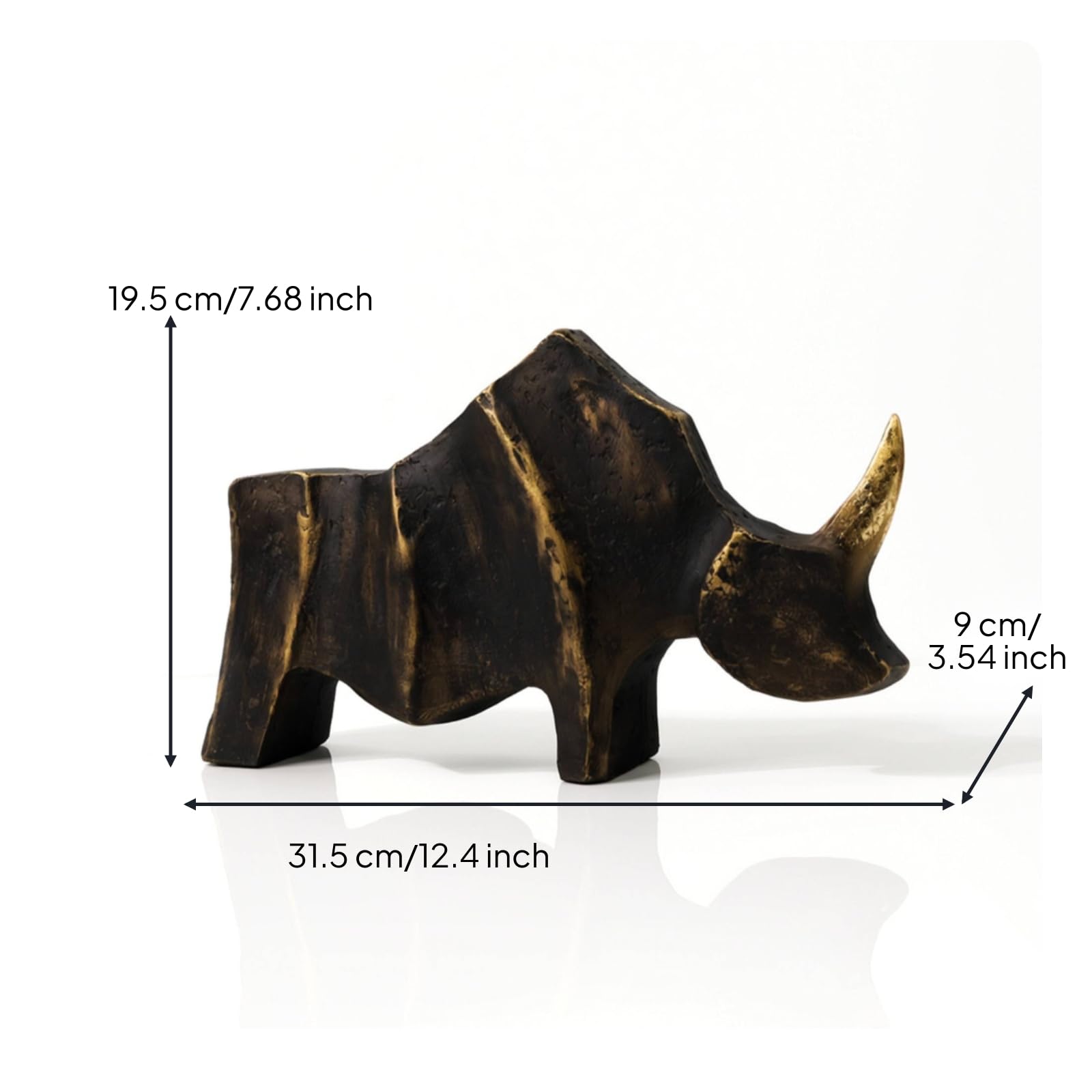 LOVIVER Escultura de Estatua Figura Ornamento Resina con Acabado Bronce Oscuro Centro de Mesa Decorativo para Estantería Escritorio Chimenea Oficina, 31.5cm 9cm 19.5cm