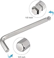 Vista 4 de uxcell Llave de llave hexagonal de extremo de bola de 1/2", herramienta de reparación CR-V de brazo largo en forma de L