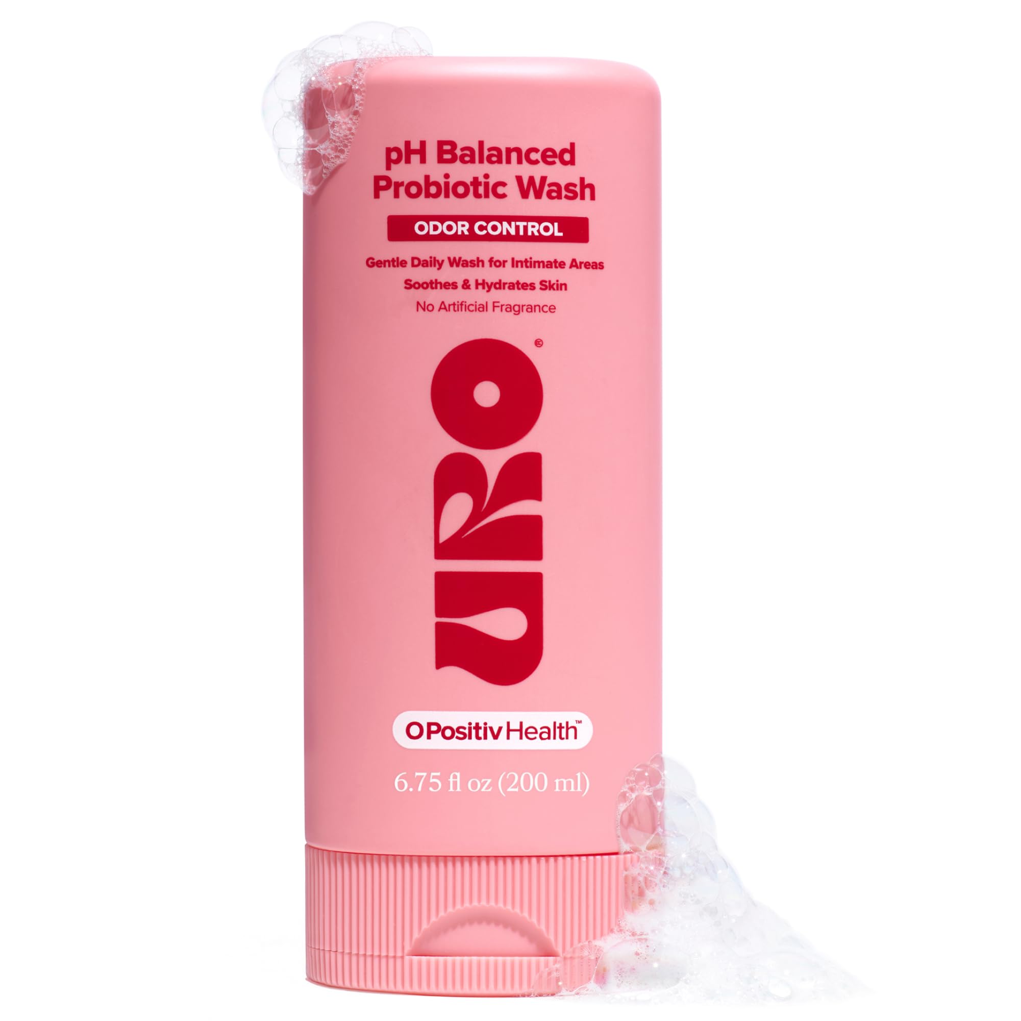 O Positiv URO pH Balanced Probiotic Wash – Odor Control, pH Balance, Dryness & Irritation Support for Intimate Areas – Probiotics & Lactic Acid – 6.75 oz
