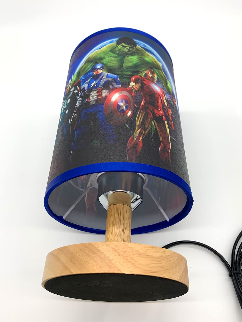 Ghostbusters Table Lamp – Wood Base Bedside Night Light With Linen Shade, LED Bulb Included, Great Gift For Fans