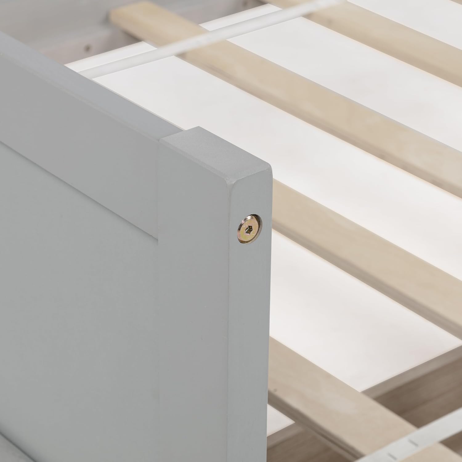 Close-up of daybed frame connection