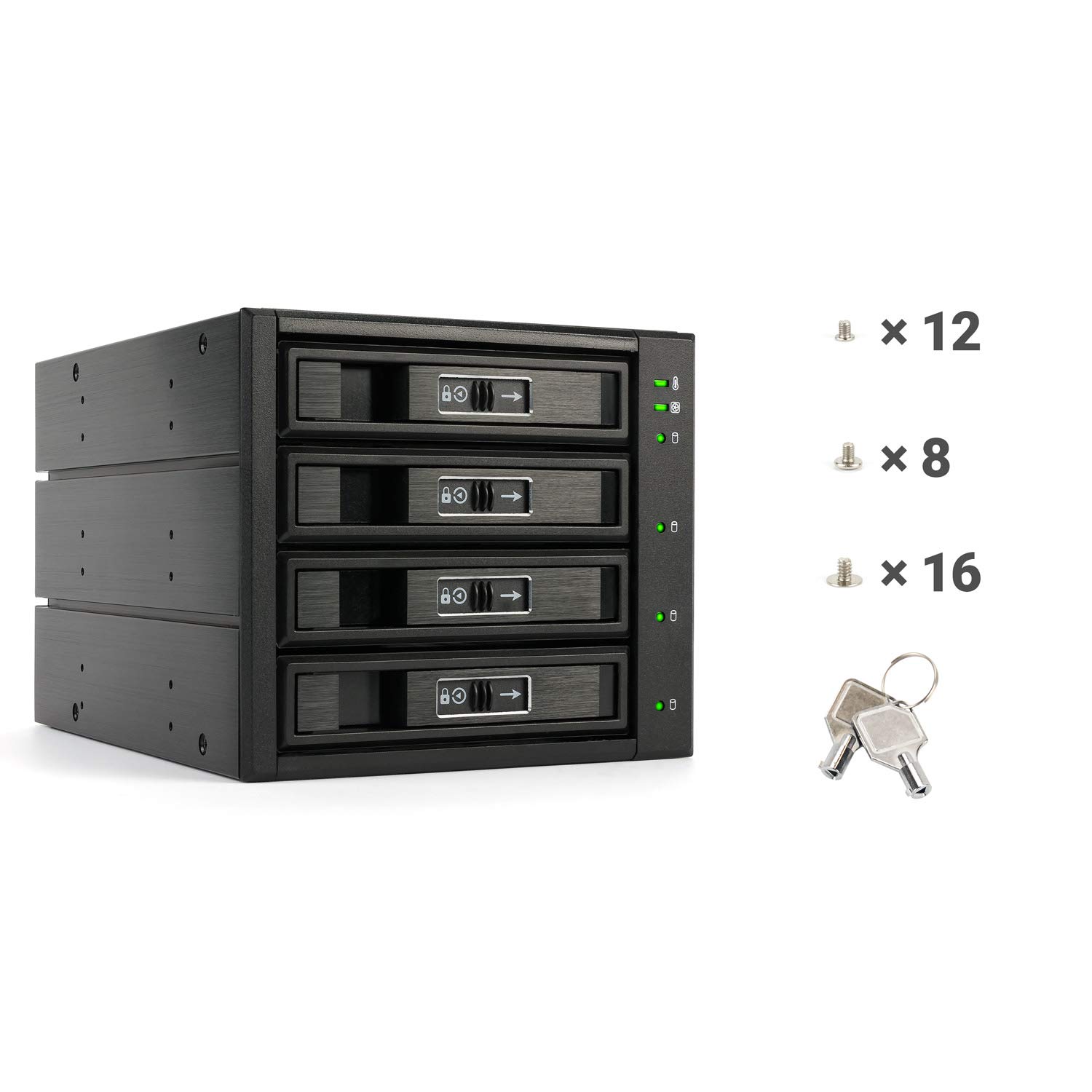 FANTEC 2192 BP-T3141 SAS I,II + SATA I, II, III Backplane do 4X 3,5"/2,5" HDD/SSD w kieszeni 3X 5,25" Z wentylatorem 80 mm z tyłu. Aluminiowa obudowa i przód w kolorze czarnym.