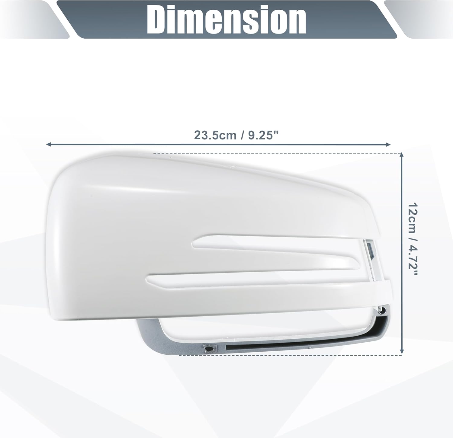 X AUTOHAUX Car Rear View Left Driver Side Mirror Cover Cap Replacement White for Mercedes Benz a Class W176 B Class W242 W246 C Class E Class W212 E200 E220 Mirror Guard Covers Exterior Trims