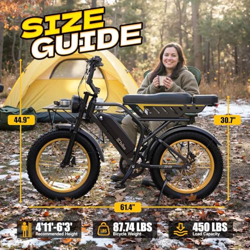 Image of TST Electric Bike for Adults, 1500W Peak Motor 60 Miles Fat Tire Ebike with 48V 15Ah Removable Battery 20 inch Fat Tire Electric Bike, Full Suspension and 7-Speed
