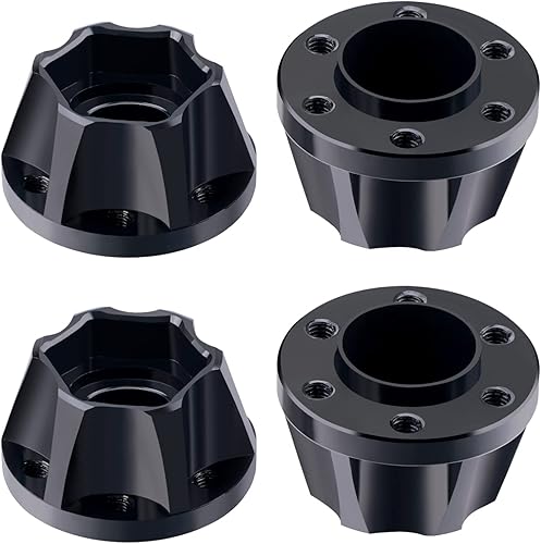 DJX 4 piezas de adaptador de cubo hexagonal de rueda de aluminio de 0.472in, accesorios de extensión de rueda para 110 RC Crawler de 1.9 pulgadas o