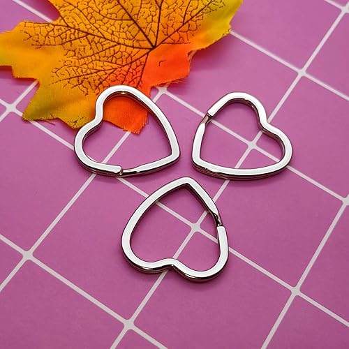 Miniatura 5 de 30 llaveros divididos en forma de corazón, llaveros de metal para manualidades para la organización del hogar, oficina, proyectos de artes y