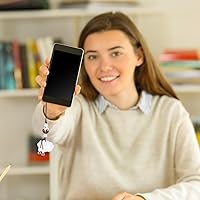 Vista 4 de Correa para teléfono celular - Colgante móvil con dije de la suerte, decoración de cordón celular para llavero móvil