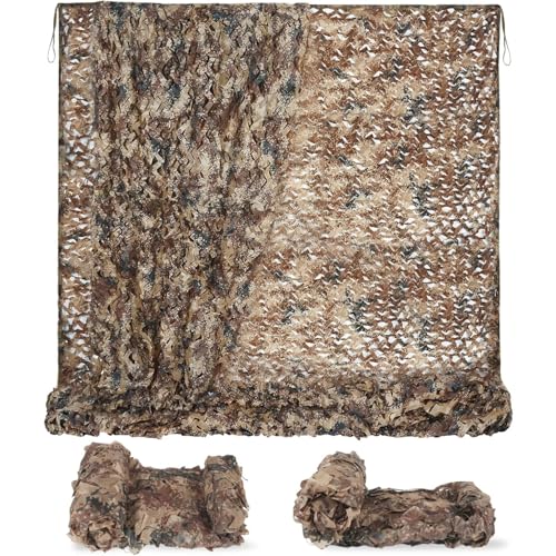 NEWFUN Red de Camuflaje, 5 x 4 m, Red de Camuflaje para la Caza, Camping, Bosques, Jardines y Otras Escenas