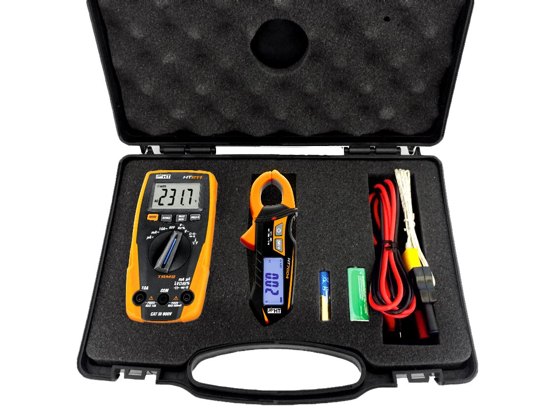 HTInstruments e-KIT Handheld Multimeter, Digital Current Clamp CAT III 600V Display (Counts): 4000