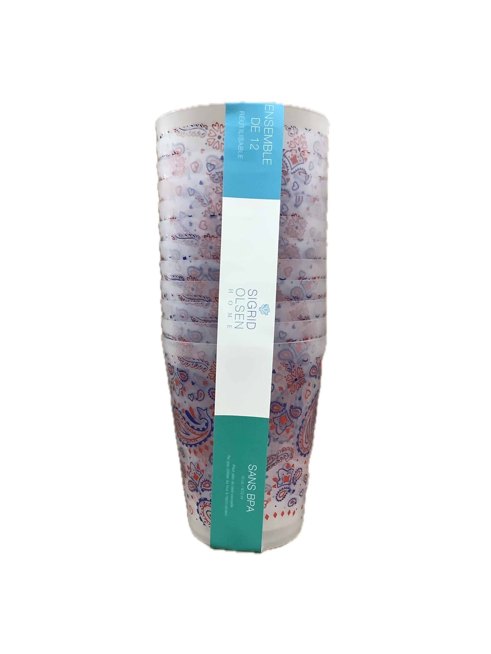 Amazon.com | Sigrid Olsen Home Set of 12 Tumblers, 16oz, Patriotic