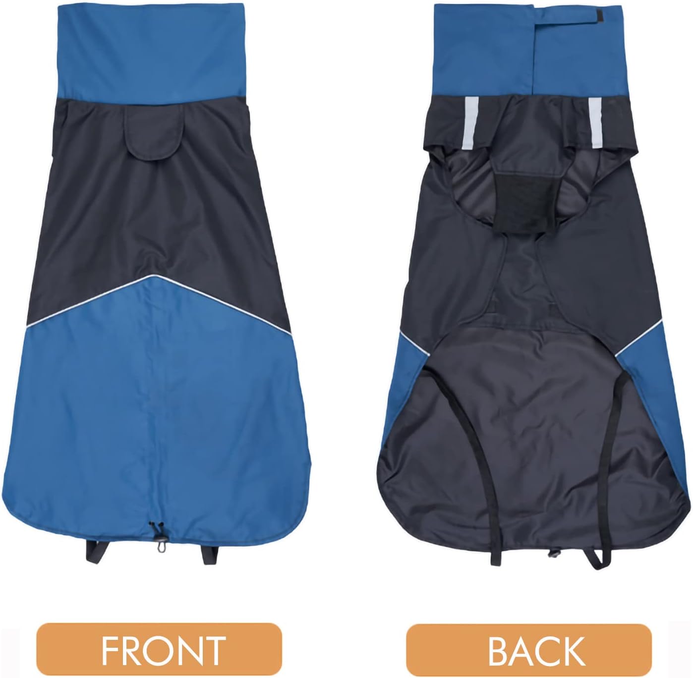 Windproof Dog Winter Jackets - Outdoor Coats for Cold Weather, Waterproof Raincoats with Leash Hole, Black Blue XXS - Image 5