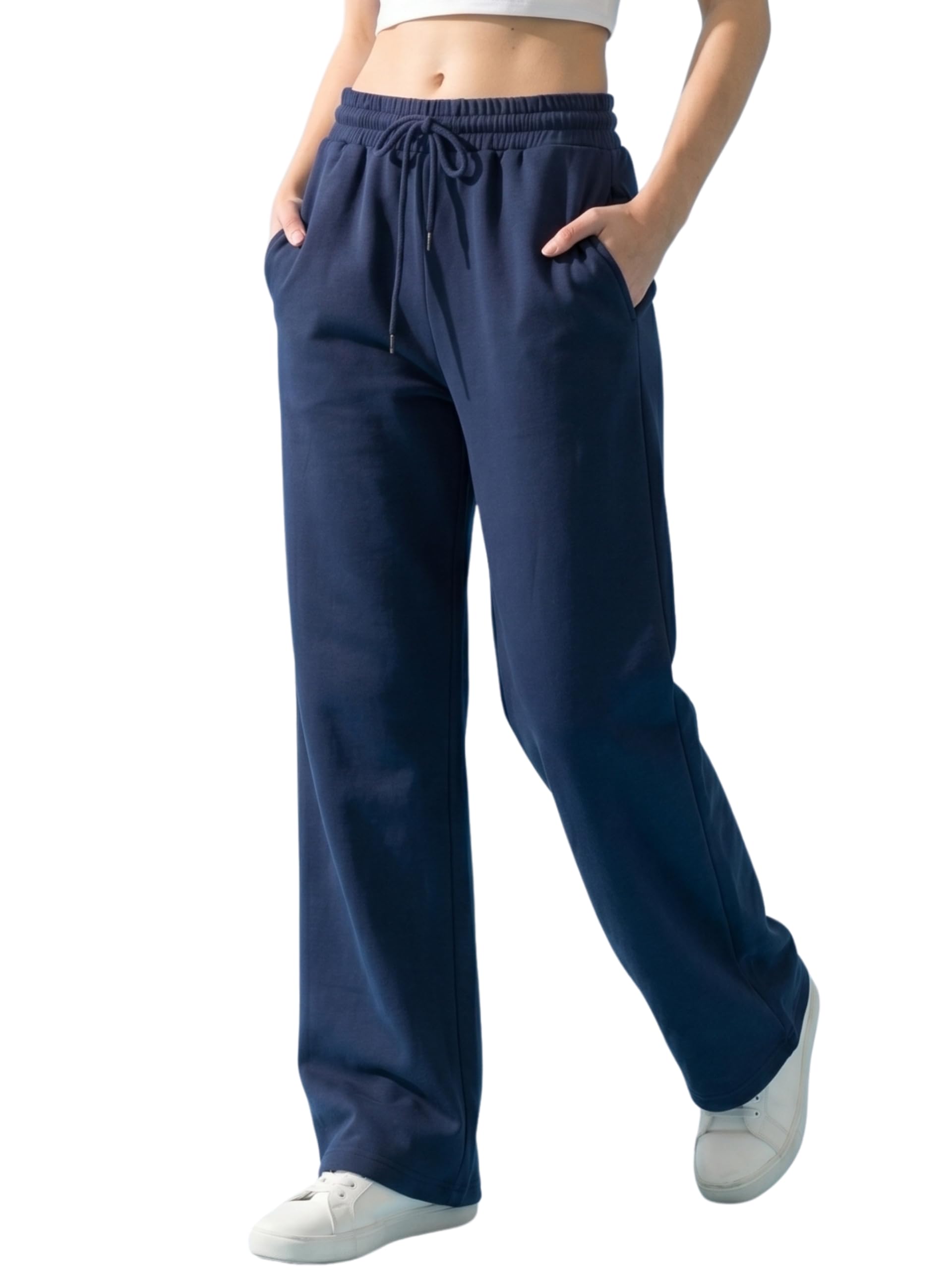 blinkin Women's Wide Leg Track Pants | High Waist Cotton Lowers with Side Pockets | Full Length Activewear for Gym, Yoga, Workout & Dance (trk-519)-picture-43