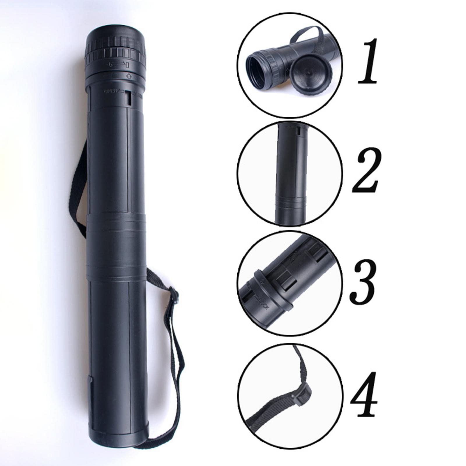 Tubo Portadocumentos Estuche Extensible Portaplanos Transportador con Correa Ajustable Recipiente Plástico Impermeable para Dibujos Pósters