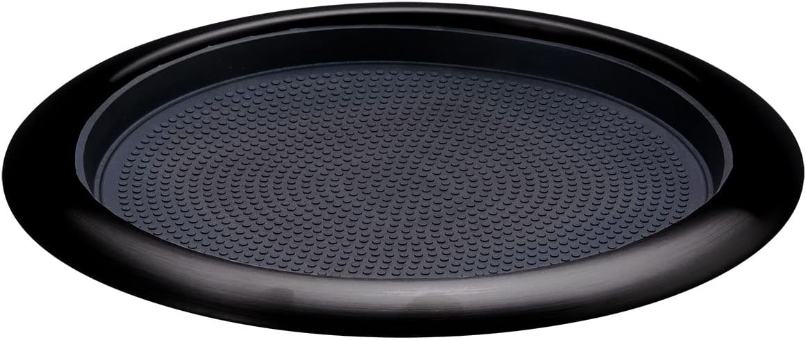 Service IdeasService Ideas TR119RIBX Tray with Removable Insert, 9" Round, Stainless Steel, Black Onyx