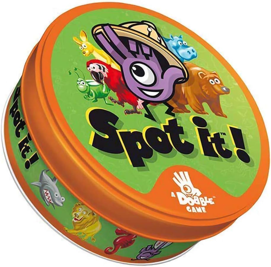 Spot It! Animals Jr. - Fast-Paced Family Game with 55 Cards and Educational Fun! Fun Matching Game for Kids, Ages 4+, 2-8 Players, 15 Minute Playtime, Made by Zygomatic