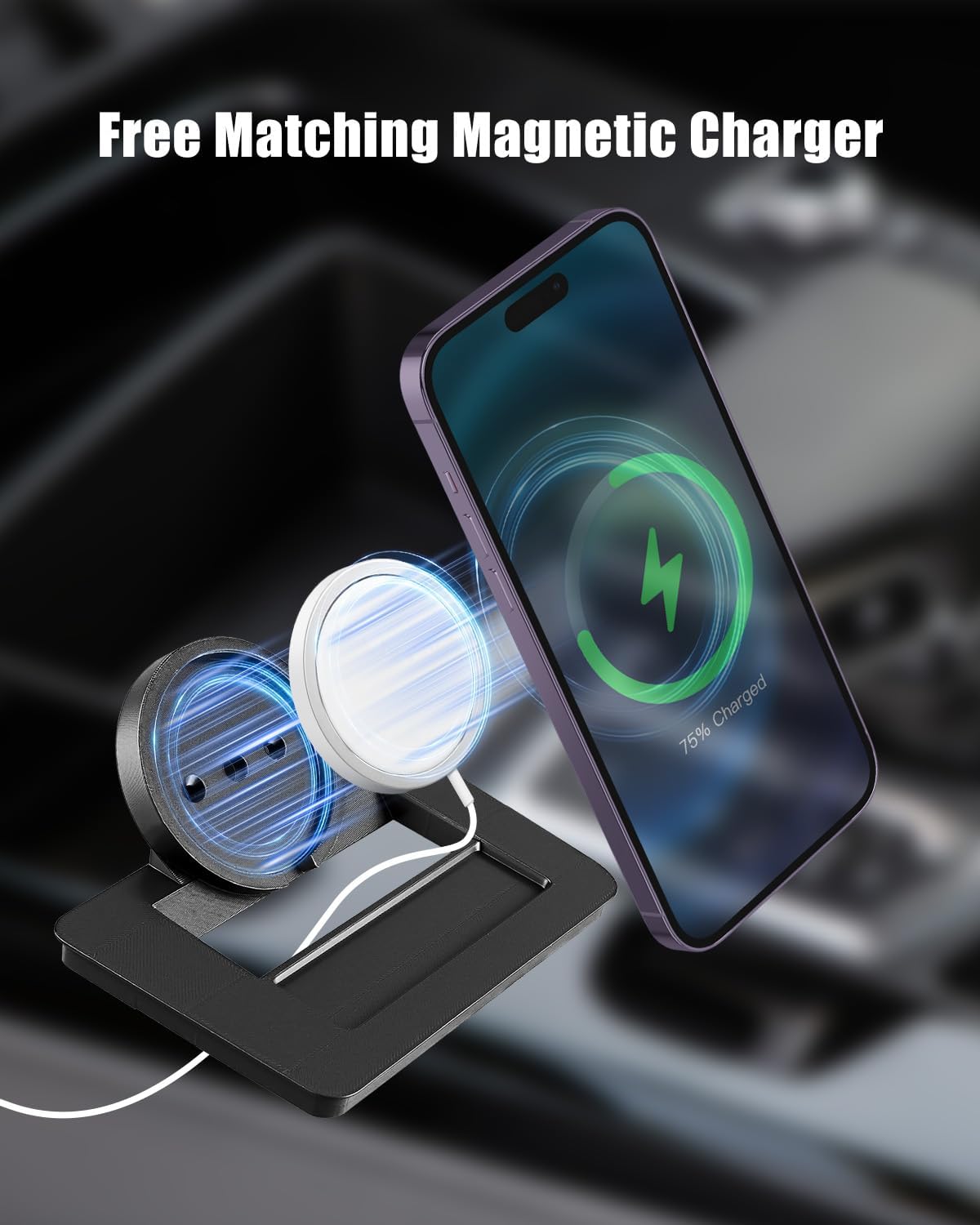 Center Console Charger Mount Fits for MagSafe Compatible with Audi B9.5 Q5 SQ5, Custom Fit Phone Holder & Cradle (Charger Not Included) - Image 6