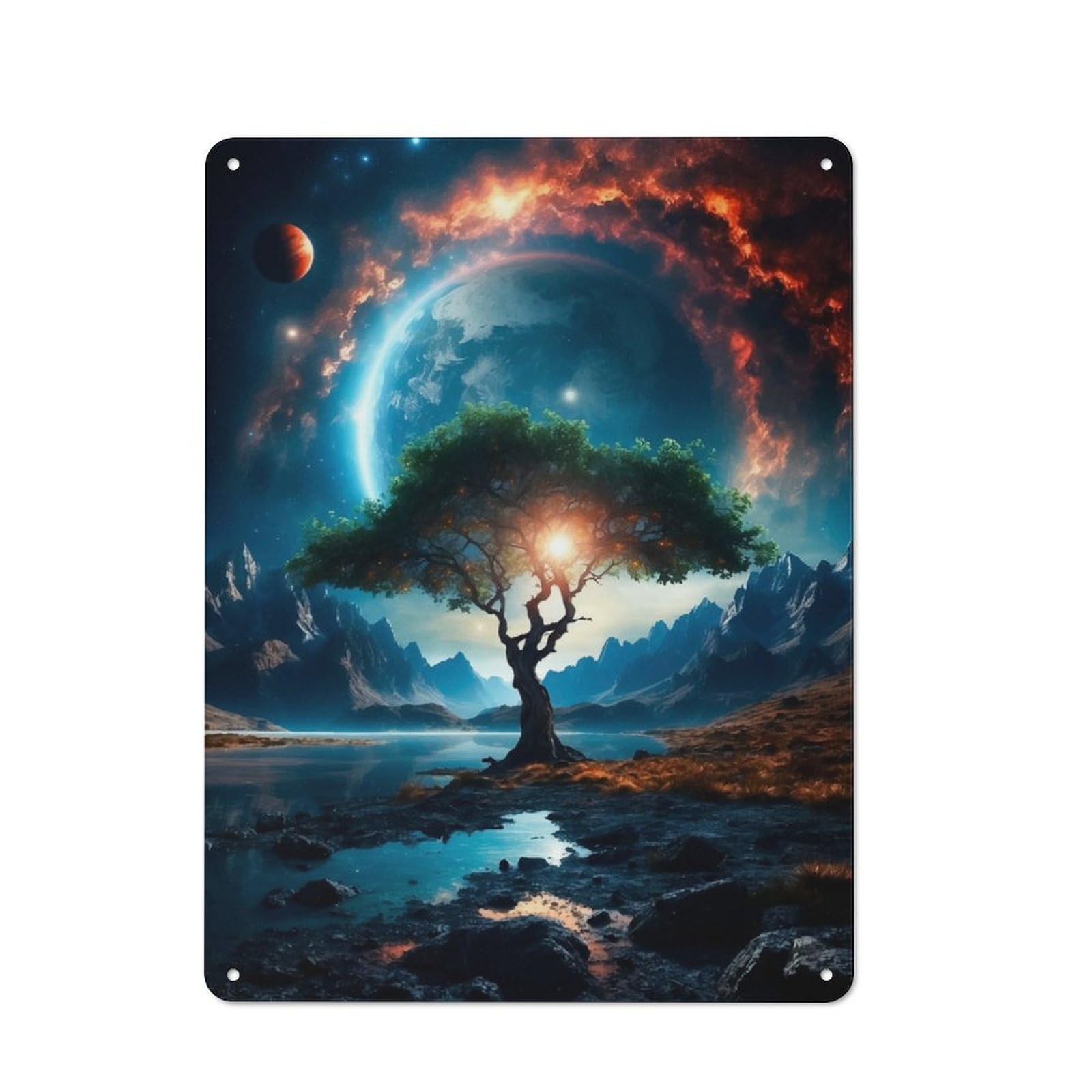 Junmoney Lost Earth Tin Wall Plaque 40X30cm With For Hobby Room Or Studio, For Updating Hobby Room And Studio After Moving