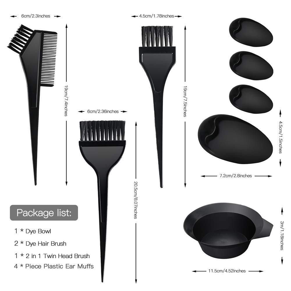 Professional Salon Color-Mixing Hair-Dyeing Kit - Hair Coloring Brush & Comb Mixing Bowl Tint Tool, DIY Salon Hair Coloring Bleaching Hair Dryers : Beauty & Personal Care