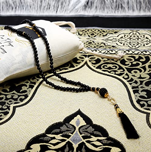 Tapete para Oración Muslim ESERRA con 99 Cuentas y Gorro Negro miniatura 4
