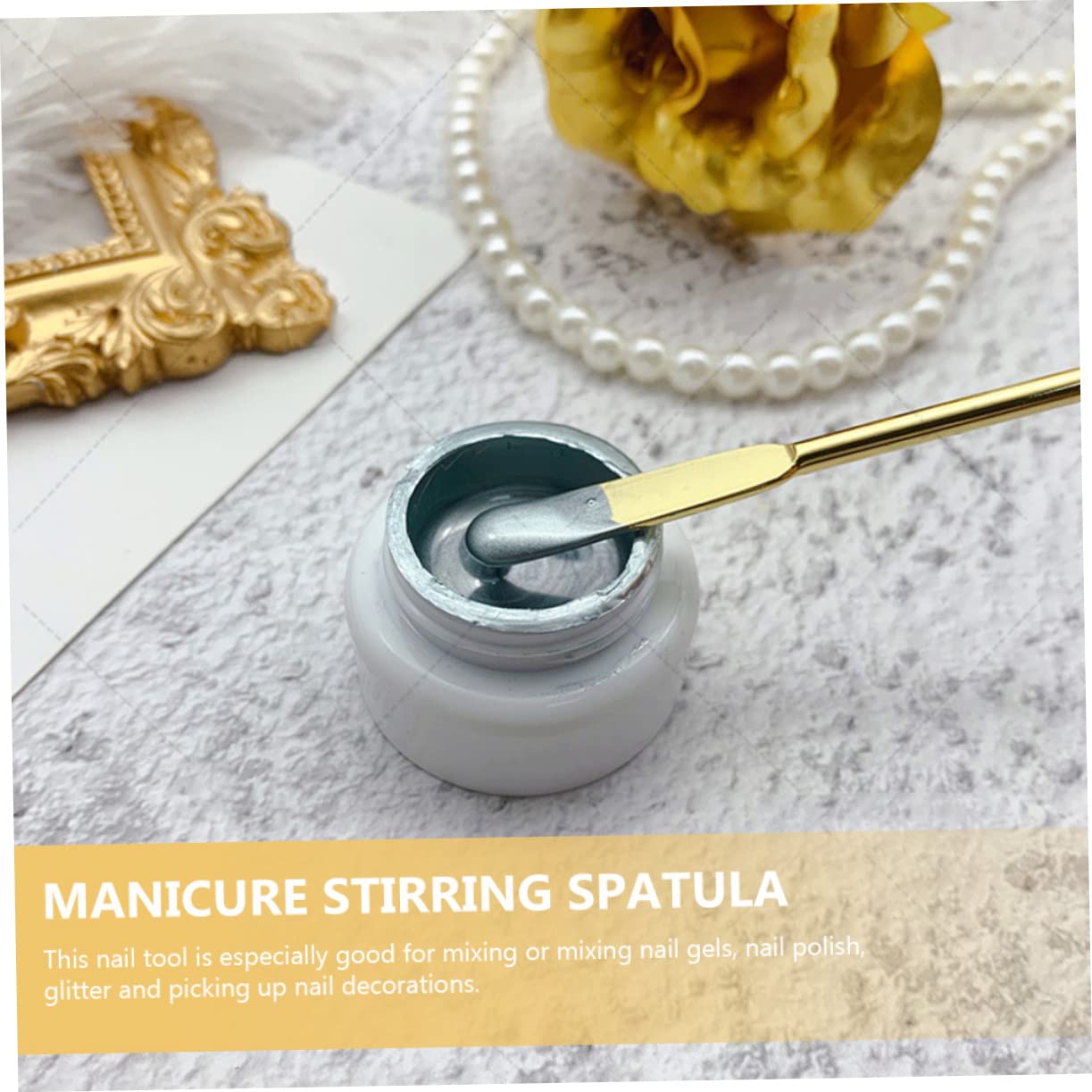 4pcs Nail Art Mixing Spatula Durable Stirring Rods for Gel Nails Manicure Accessories with Dotting Tools for Home and Professional Use