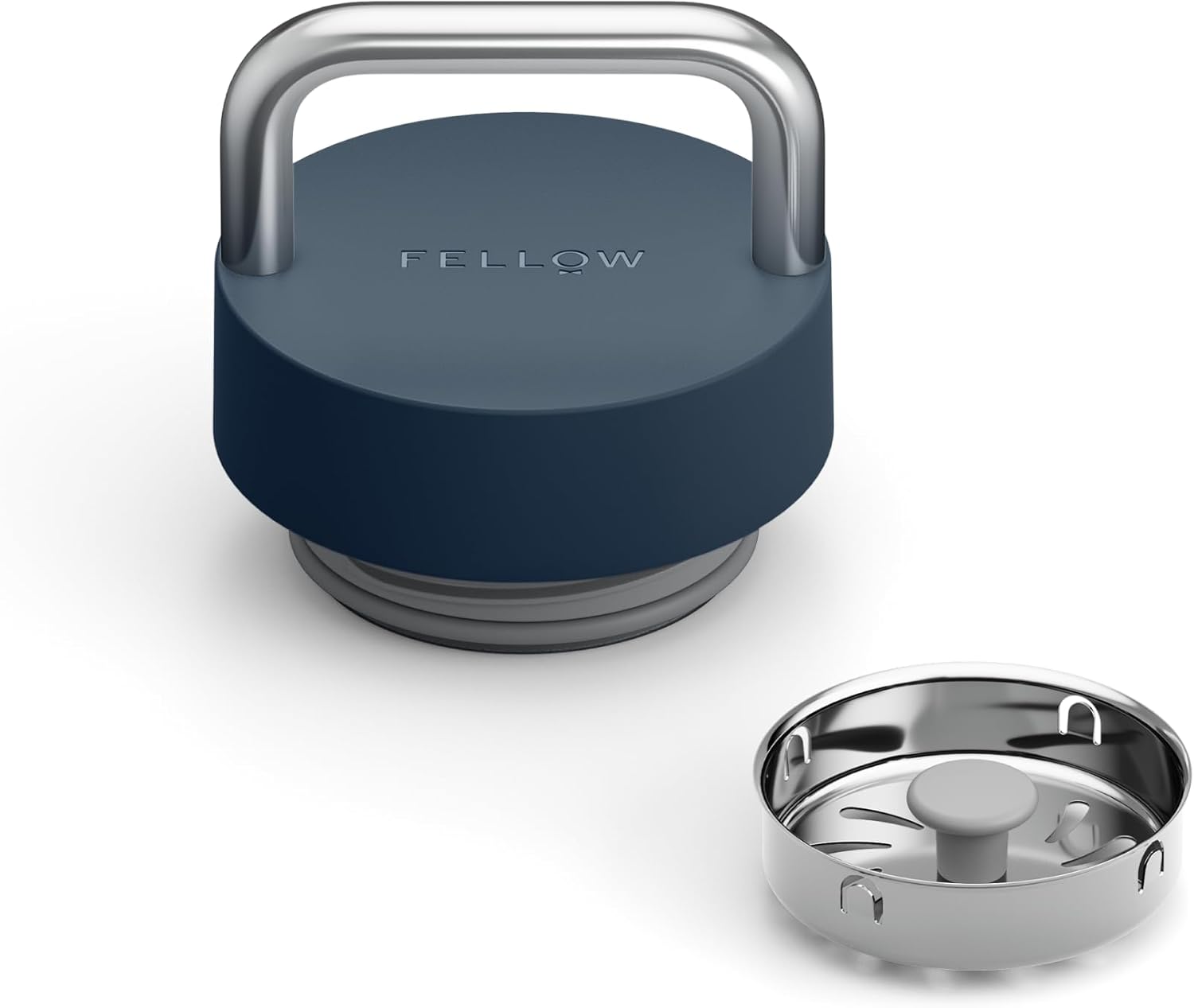 Fellow 20 oz Carter Carry Water Bottle - Leak-Proof Lid, Vacuum Insulated Stainless Steel Tumbler, Keeps Heat for 12 Hours/Stays Cold for 24 Hours, Stainless Steel Handle, Dishwasher Safe, Stone Blue - Image 6