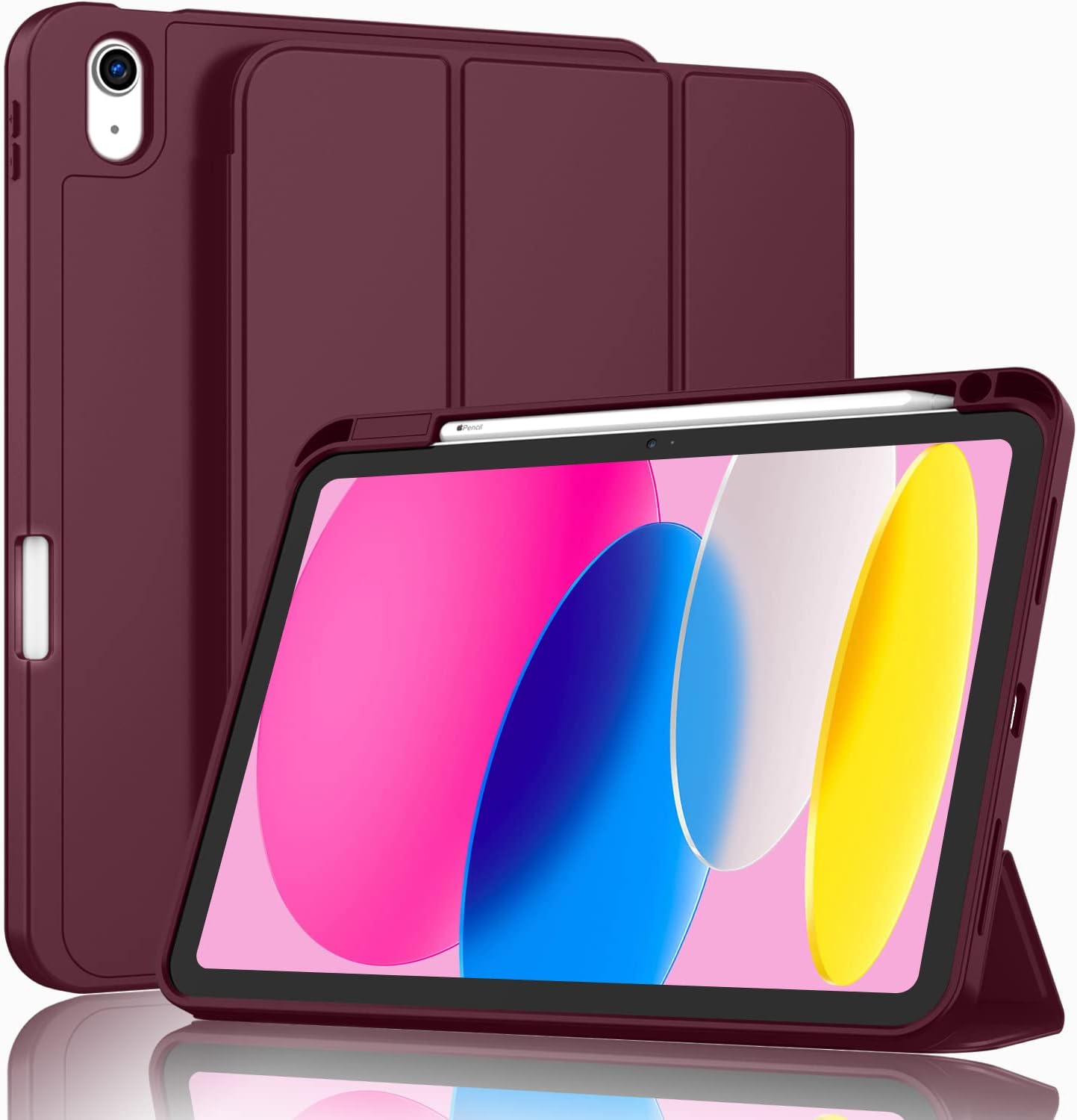 ZryXal iPad (A16) Case/iPad 10th Generation Case [11-Inch 2025/10.9 Inch 2022] with Pencil Holder, Smart Cover with Soft TPU Back [Support Auto Wake/Sleep] (Matcha Green)