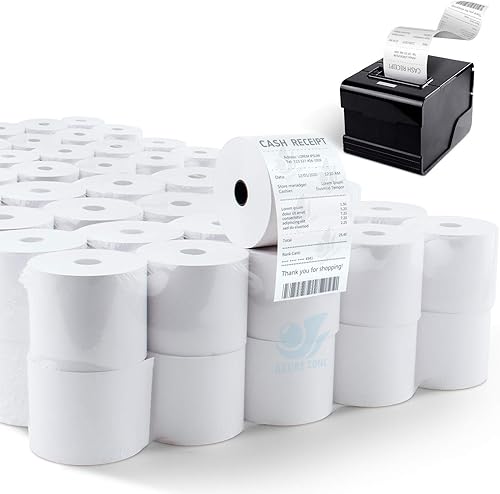 Miniatura 8 de Azure Zone, Rollos de papel térmico de 3-18 x 230 pies, 50 rollos, se adapta a la mayoría de máquinas POS y cajas registradoras, ideal para negocios