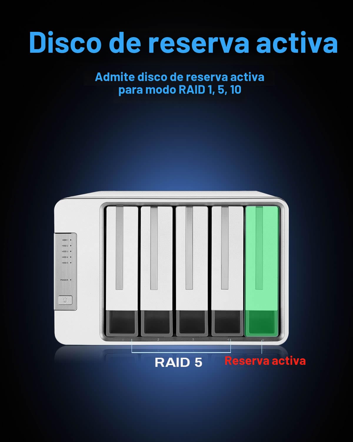 TERRAMASTER D5-310 - Carcasa para Disco Duro 5Bay Hardware Raid Compatible con Raid 5, 0, 1, 10, Single, USB 3.1 Tipo C Direct Attached Storage Backup Software Incluido