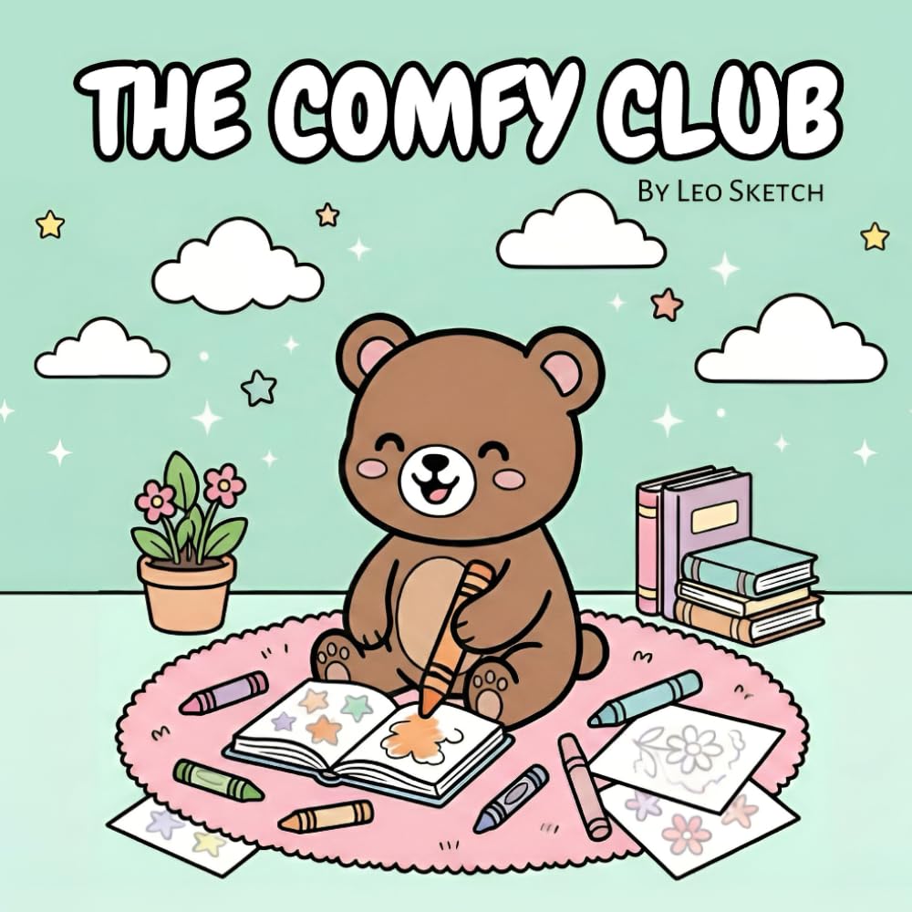 Cute Bear Coloring Book: Adorable and Easy Kawaii Coloring Pages for Kids | Fun Adventures in Space, Beach, Garden and More for Relaxation