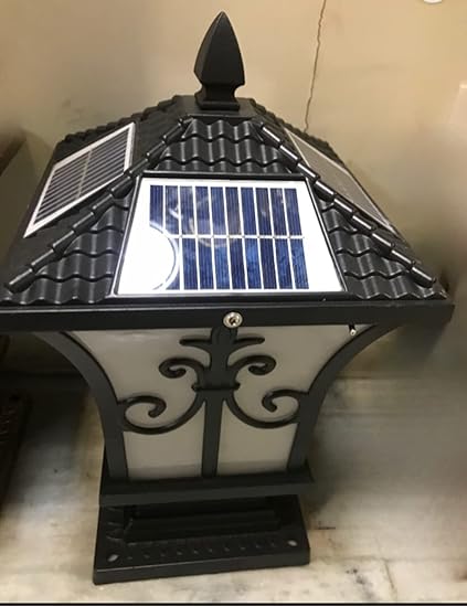 Sanleen Solar LED Waterproof Antique Gate Light for Garden Decor(Black, 13 inch)