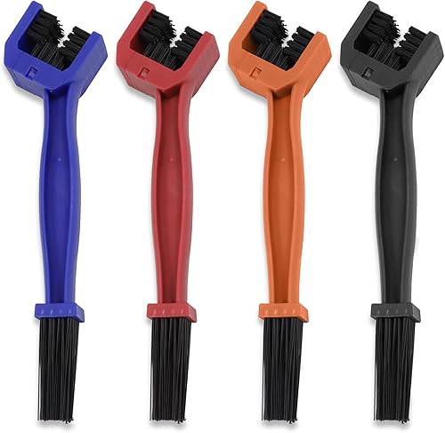 BangBoom Juego de 4 limpiadores de cadena de bicicleta, cepillo de limpieza de cadena de motocicleta, cepillo de manivela, cepillo de línea de